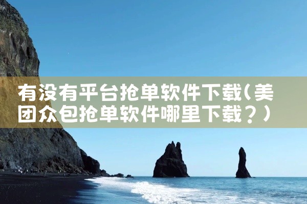 有没有平台抢单软件下载